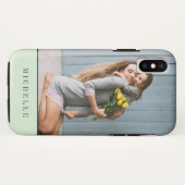 Mint | Verticaal foto monogram gepersonaliseerd Case-Mate iPhone Case (Achterkant (horizontaal))