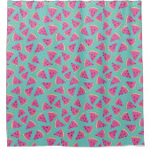 Mint Watermelonpatroon Douchegordijn (Voorkant)