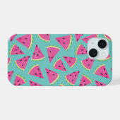 Mint Watermelonpatroon iPhone 15 Hoesje (Achterkant horizontaal)