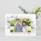 Mint waterverf flymfadetkaart voor kerstmis (Staand voorkant)