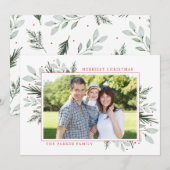 Mint waterverf flymfadetkaart voor kerstmis (Voorkant / Achterkant)