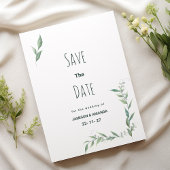 Mint waterverf groen krans Save The Date Kaart