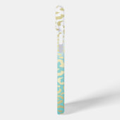 Mint Waterverf Ombre Glam Gold Leopard Case-Mate iPhone Case (Achterkant / Links)