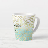 Mint Waterverf Ombre Glam Gold Leopard Latte Mok (Rechterhoek)