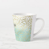 Mint Waterverf Ombre Glam Gold Leopard Latte Mok (Rechts)