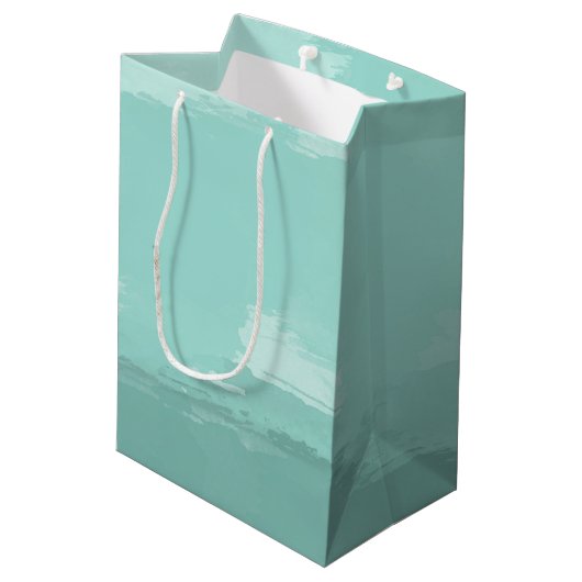 Mint Waterverf Ombre Medium Cadeauzakje (Achterkant Gekanteld)