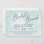 Mint Waterverf Rustieke Bruiloft Brunch Uitnodigin Kaart (Voorkant)