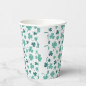 Mint Waterverf Shamrock St Patricks Day Papieren Bekers (Links)
