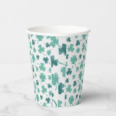 Mint Waterverf Shamrock St Patricks Day Papieren Bekers (Rechts)