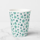 Mint Waterverf Shamrock St Patricks Day Papieren Bekers (Voorkant)