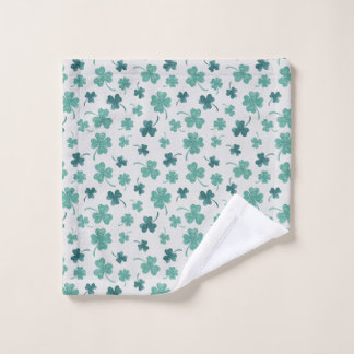 Mint Waterverf Shamrock St Patricks DayWash Cloth Washandje