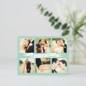 Mint Wedding Bedankt Script Typografie Foto Briefkaart (Staand voorkant)