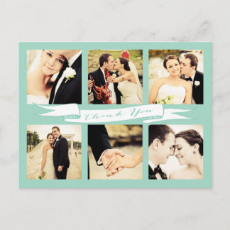 Mint Wedding Bedankt Script Typografie Foto Briefkaart