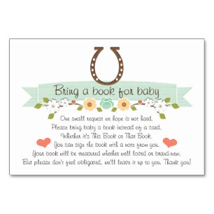 Mint Western Hoefijzer Baby Boek Aanvraag Kaart