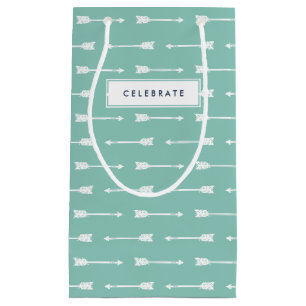 Mint & White Arrows Pattern Gepersonaliseerd Gift Klein Cadeauzakje