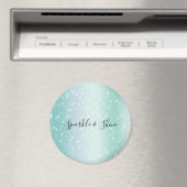 Mint White Bokeh Dots Celebration Magneet (Insitu (Vaatwasser))