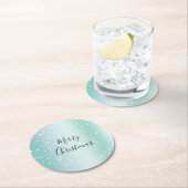 Mint White Bokeh Dots Celebration Ronde Kartonnen Onderzetter (Insitu)