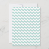Mint & White Chevron Baby Birth Announement Aankondiging (Achterkant)