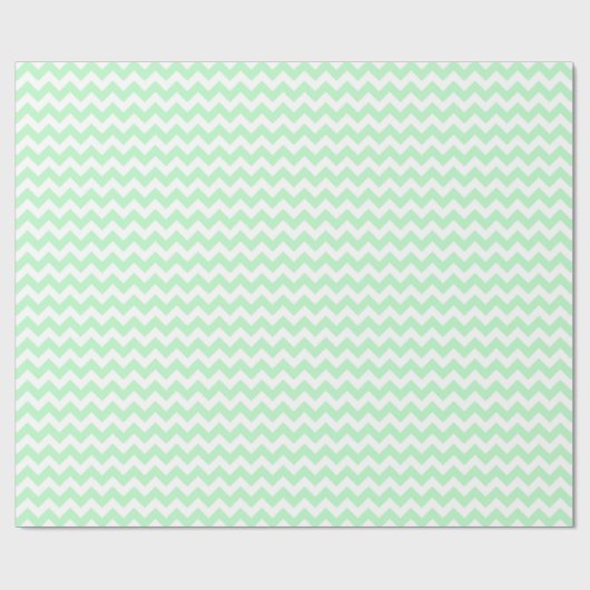 Mint White Chevron Zig-Zag Pattern Cadeaupapier (Vlak)