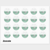 Mint, White Floral Hearts Wedding for Sticker (Vel)