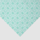 Mint & White Floral Lattice Pattern Tissuepapier (Detail)