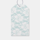 Mint White Lace Rozen Floral Cadeaulabel (Achterkant)