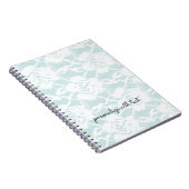 Mint White Lace Rozen Floral Notitieboek (Rechterzijde)