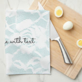 Mint White Lace Rozen Floral Theedoek (Quarter Fold)