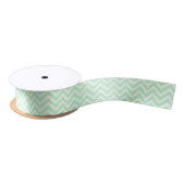 Mint White Large Chevron ZigZag Pattern Lint (Spoel)