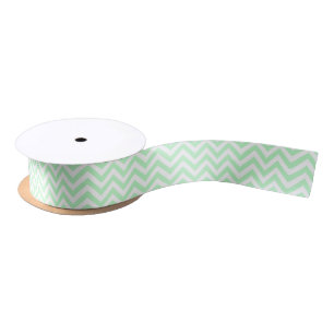 Mint White Large Chevron ZigZag Pattern Lint