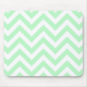 Mint White Large Chevron ZigZag Pattern Muismat
