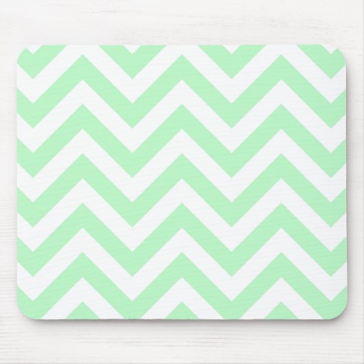 Mint White Large Chevron ZigZag Pattern Muismat (Voorkant)