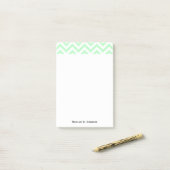 Mint White Large Chevron ZigZag Pattern Post-it® Notes (Op bureau)