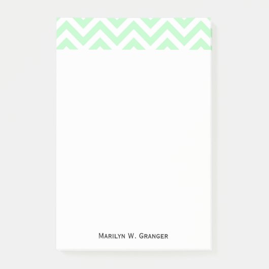 Mint White Large Chevron ZigZag Pattern Post-it® Notes (Voorkant)