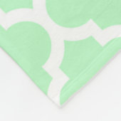 Mint White Moroccan Quatrefoil Pattern #5 Fleece Deken (Hoek)
