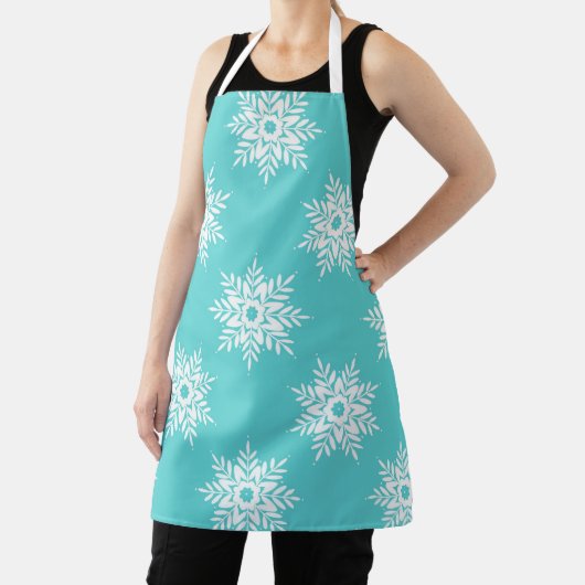 Mint White Snowflake Pattern Schort (Insitu)