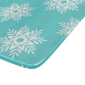 Mint White Snowflake Pattern Snijplank (Hoek)