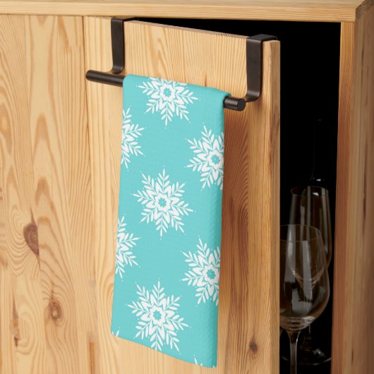 Mint White Snowflake Pattern Theedoek (Derde Gevouwen)