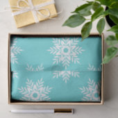 Mint White Snowflake Pattern Tissuepapier (Geschenk)