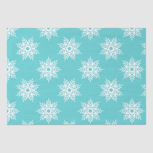 Mint White Snowflake Pattern Tissuepapier (Voorkant)