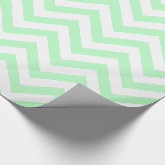 Mint White XL Chevron ZigZag Pattern Cadeaupapier (Hoek)