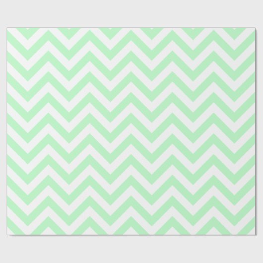 Mint White XL Chevron ZigZag Pattern Cadeaupapier (Vlak)