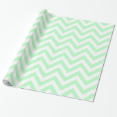 Mint White XL Chevron ZigZag Pattern Cadeaupapier (Uitgerold)