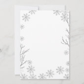 Mint Winter ONE derland Snow Birthday Invitation (Dos)