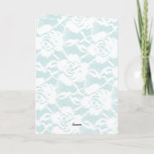 Mint witte kant rozen bloemenbruiloftsdag kaart (Achterkant)