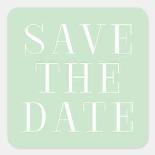 Mint & Witte Moderne Type SAVE THE DATE Sticker