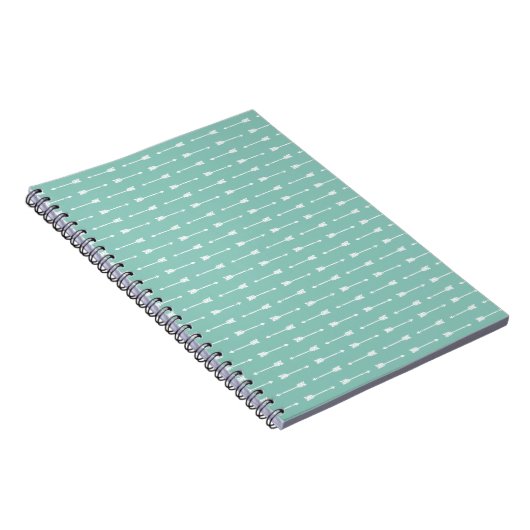 Mint & witte pijlen Modern Boho Pattern Notitieboe Notitieboek (Rechterzijde)