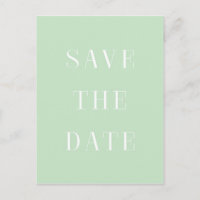 Mint & Witte SAVE THE DATE Modern Type Briefkaart