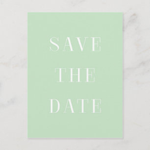 Mint & Witte SAVE THE DATE Modern Type Briefkaart