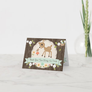 MINT WOODLAND DEER BABY SHOWER DANK JE KAART